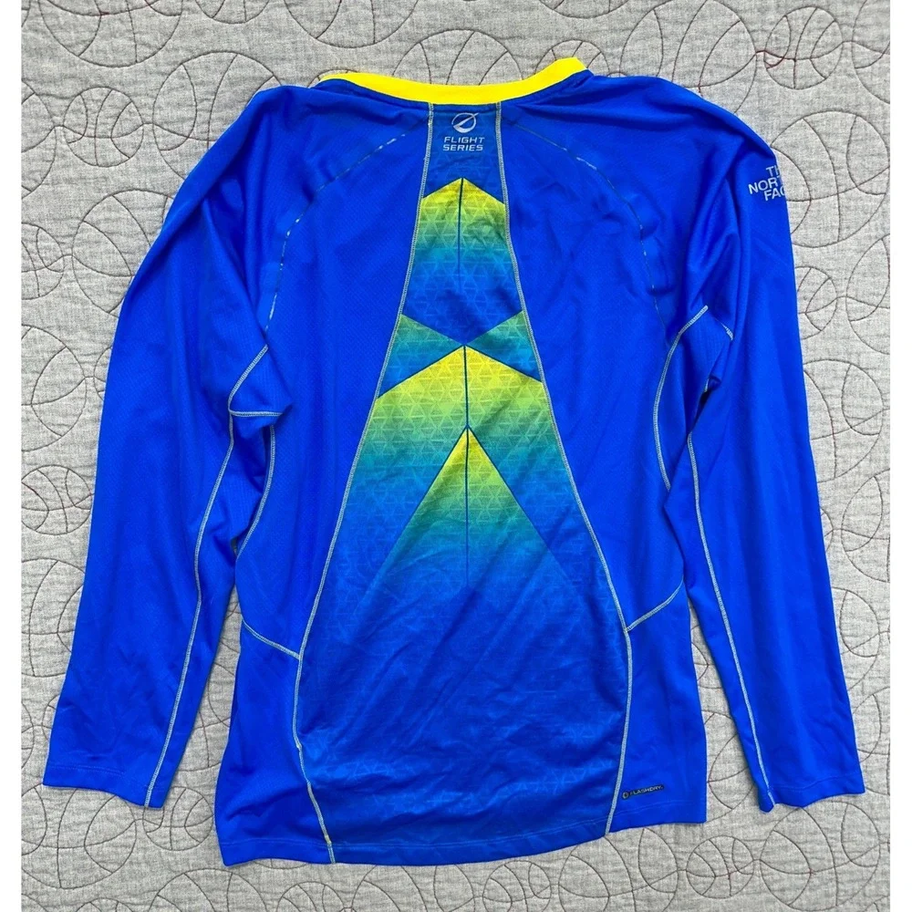 The North Face Flight Series Shirt Blue Long Sleeve Logo / Mens Medium